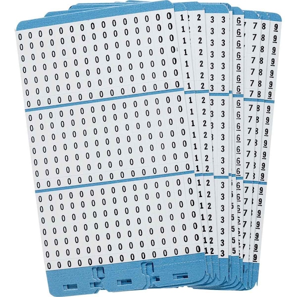 Porta-Pack Wire Marker Book Refill Repositionable Vinyl Cloth 0 to 9, 450 Total, 10PK